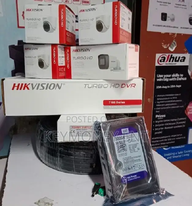 CCTV Security Cameras 4 Complete Set Kit Hikvision 1080P