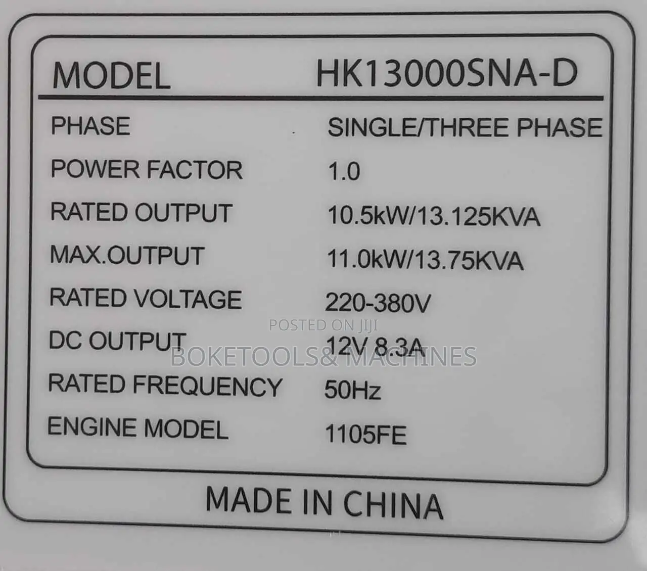Hisaki Japan Diesel Generator 13.75kva DOUBLE SWITCH THREE