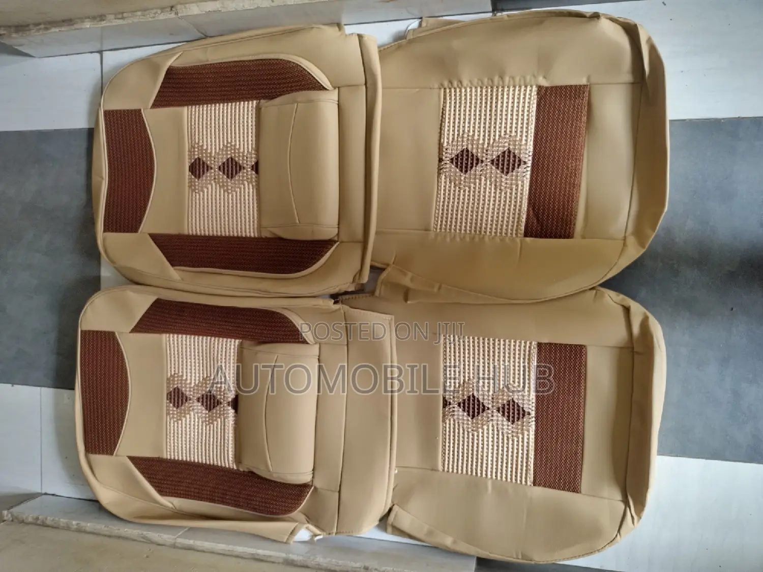Quality Beige Synthetic Leather Seat Covers