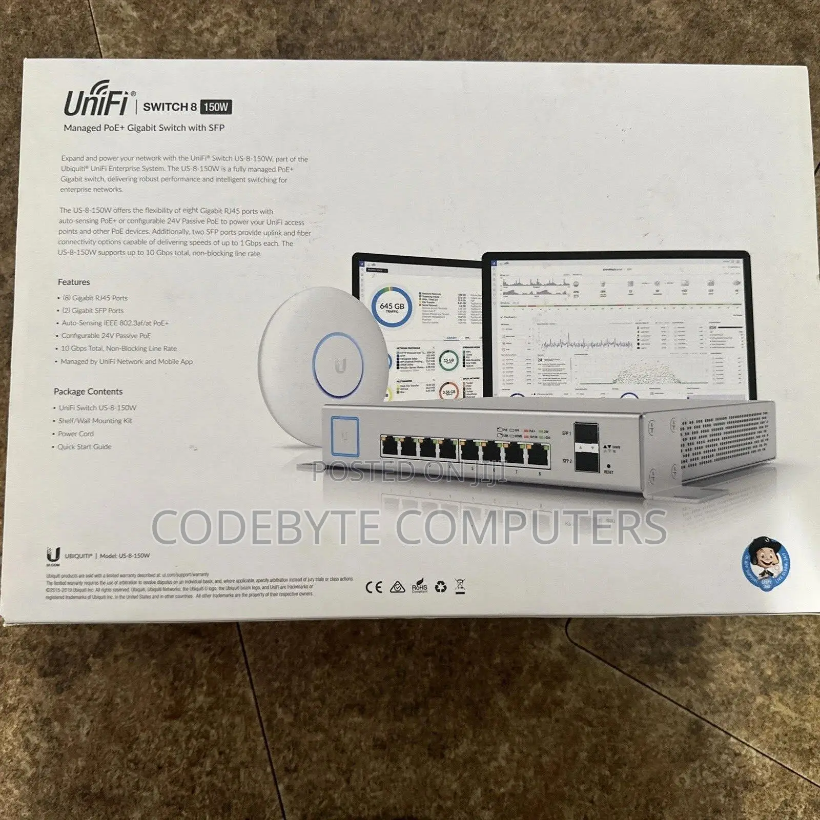 Ubiquiti US-8-150W Unifi 8-Port Gigabit Ethernet Poe Switch