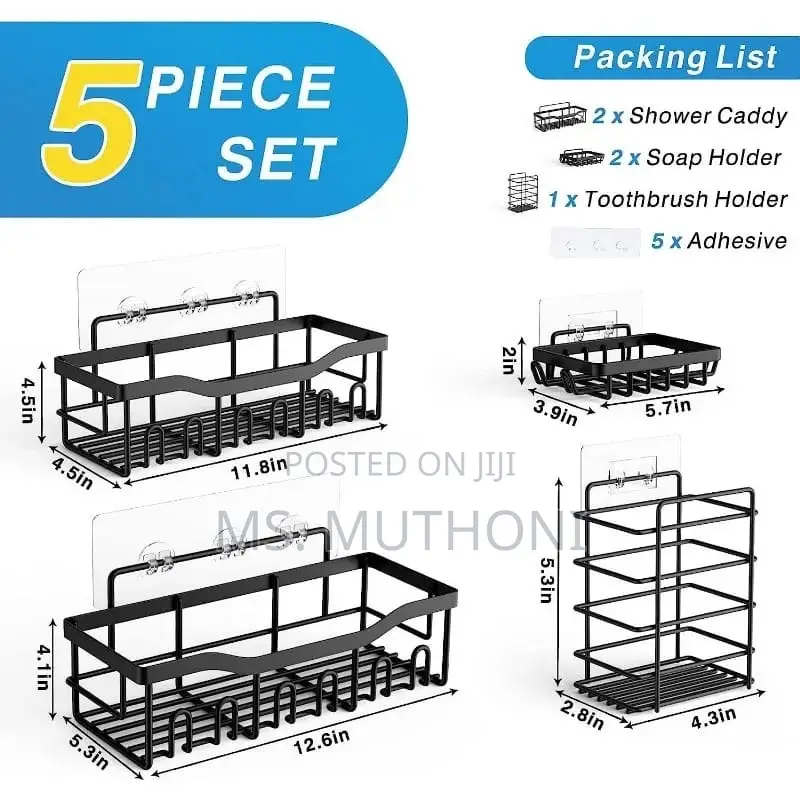 5pcs Set Shower Caddy Shelf/Bathroom Organizer*