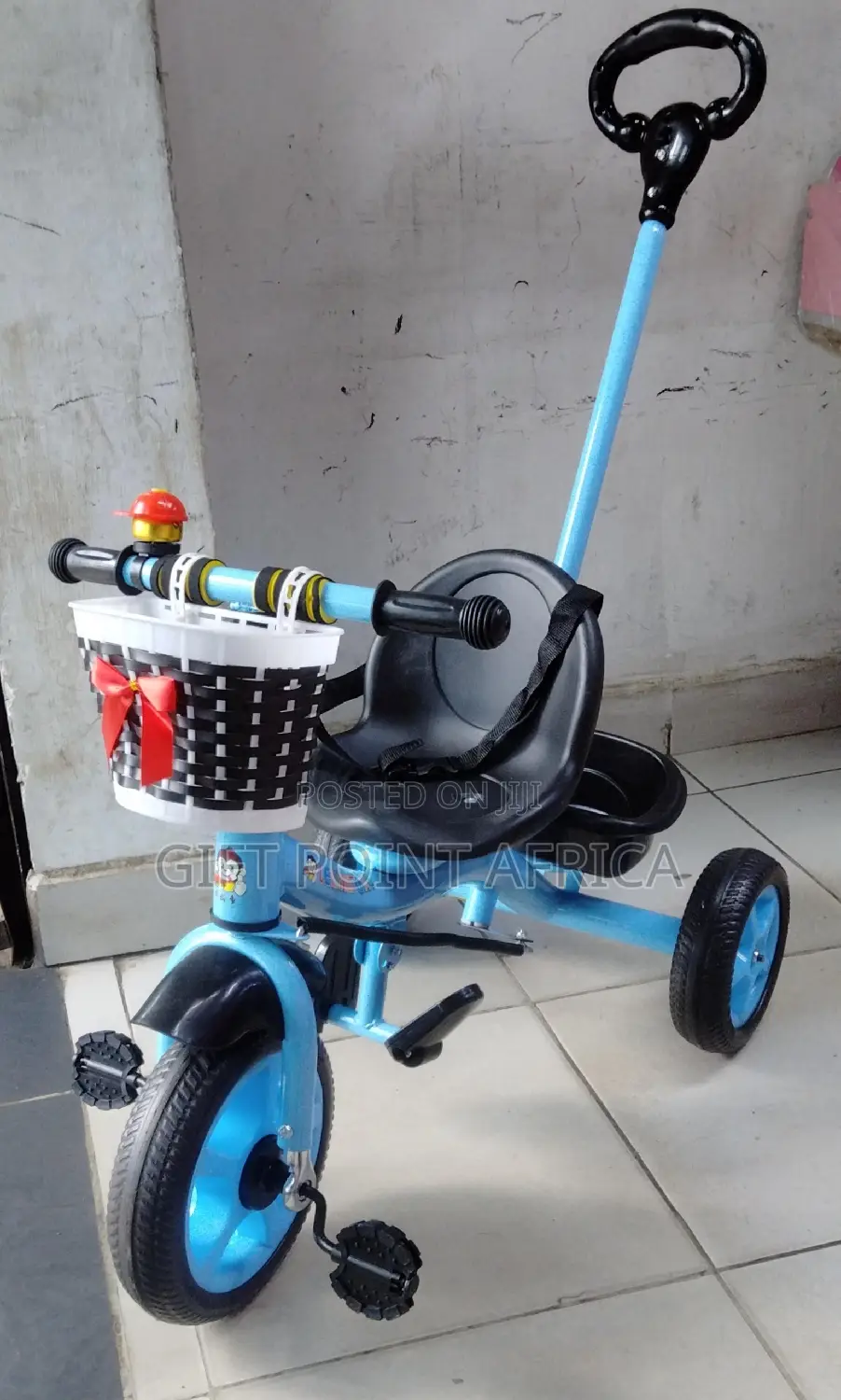 Blue Push Handle Kids Triacycle