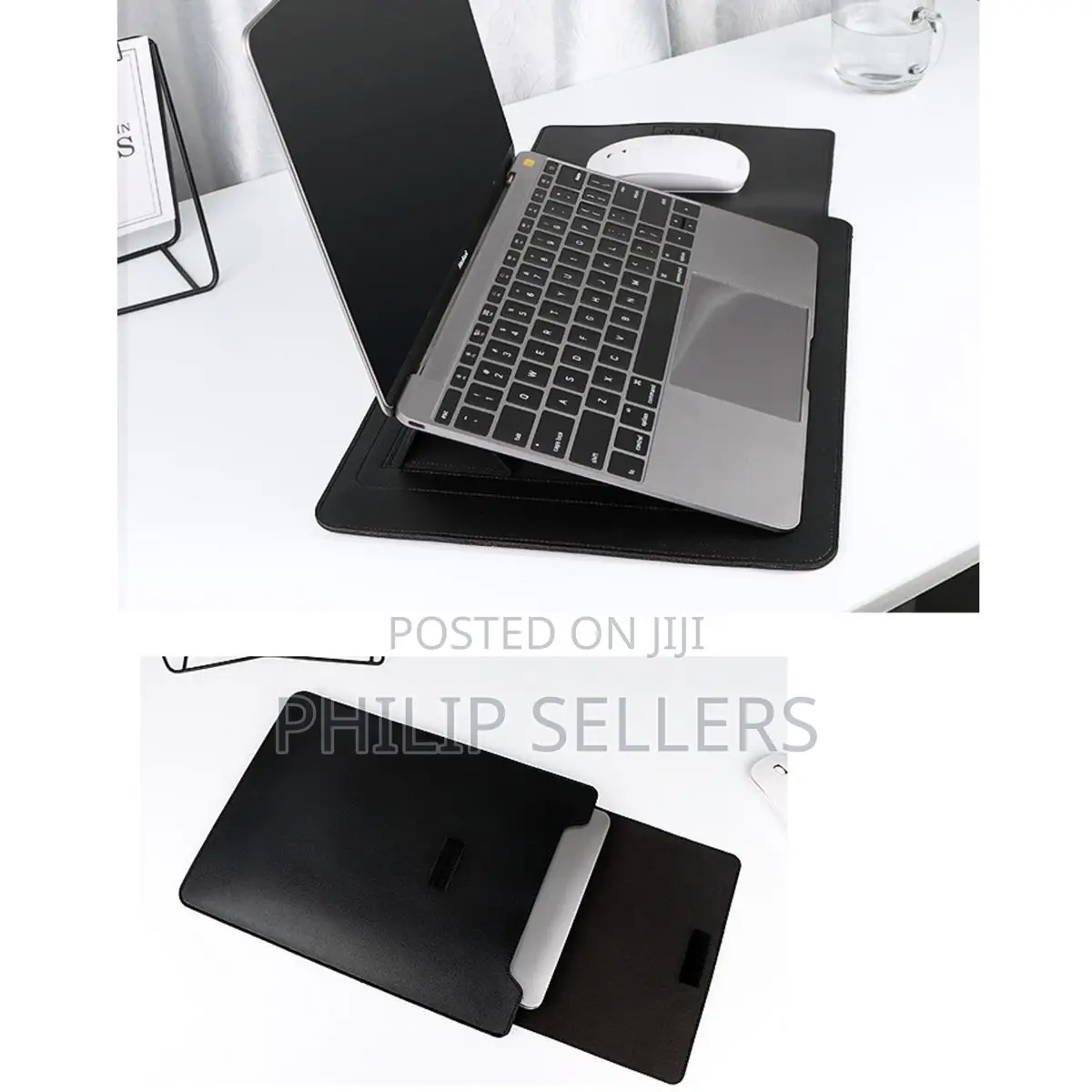 Quality UP Leather Laptop Sleeve - Stand and Mouse Pad.