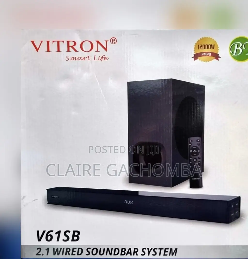 Black 2.1CH Vitron V61SB Sound Bar System