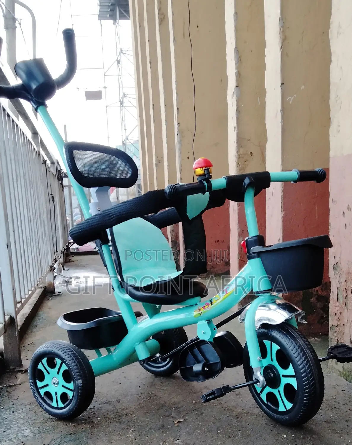 Push Handle Kids Three Wheels Triacycle