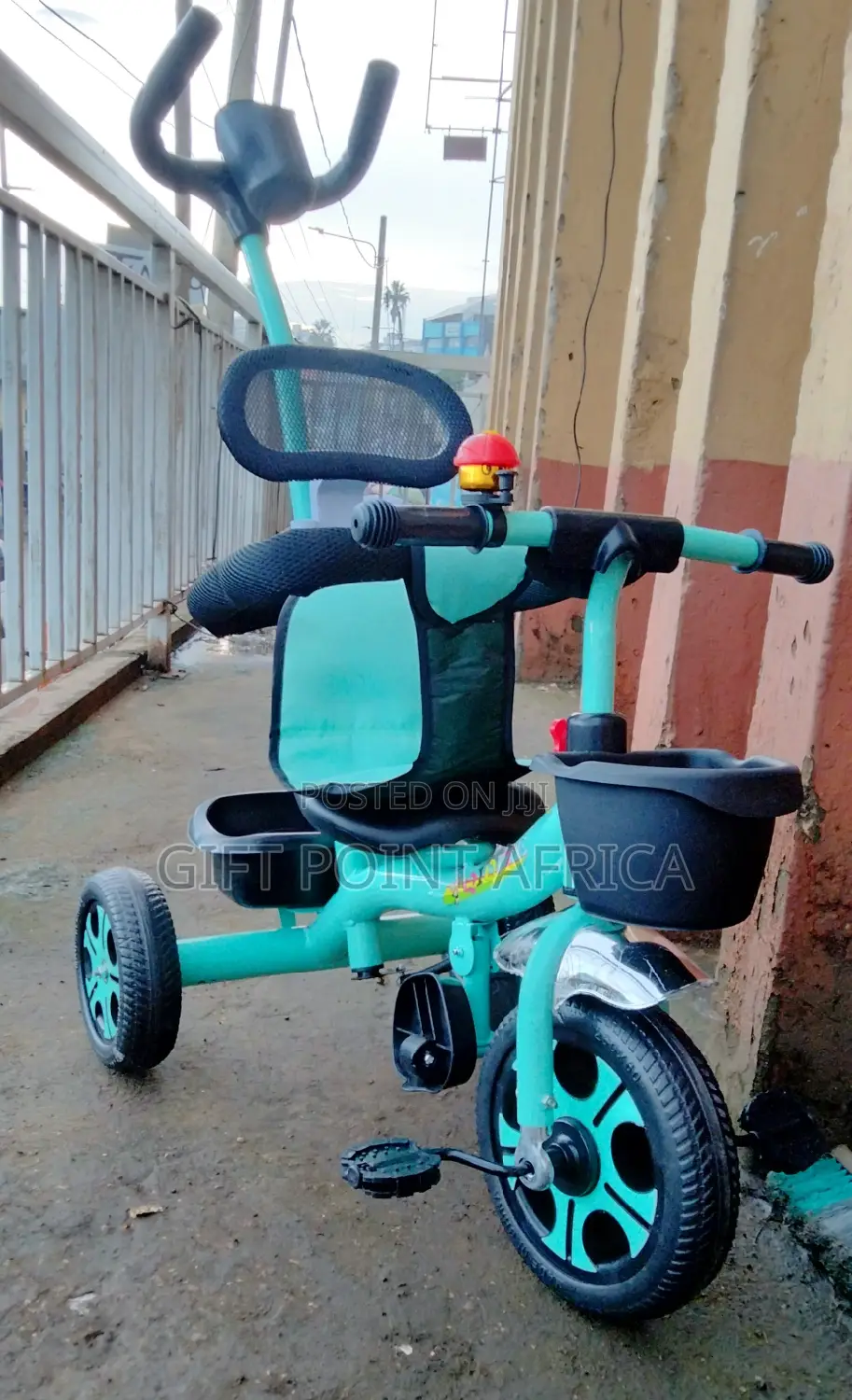 Push Handle Kids Three Wheels Triacycle