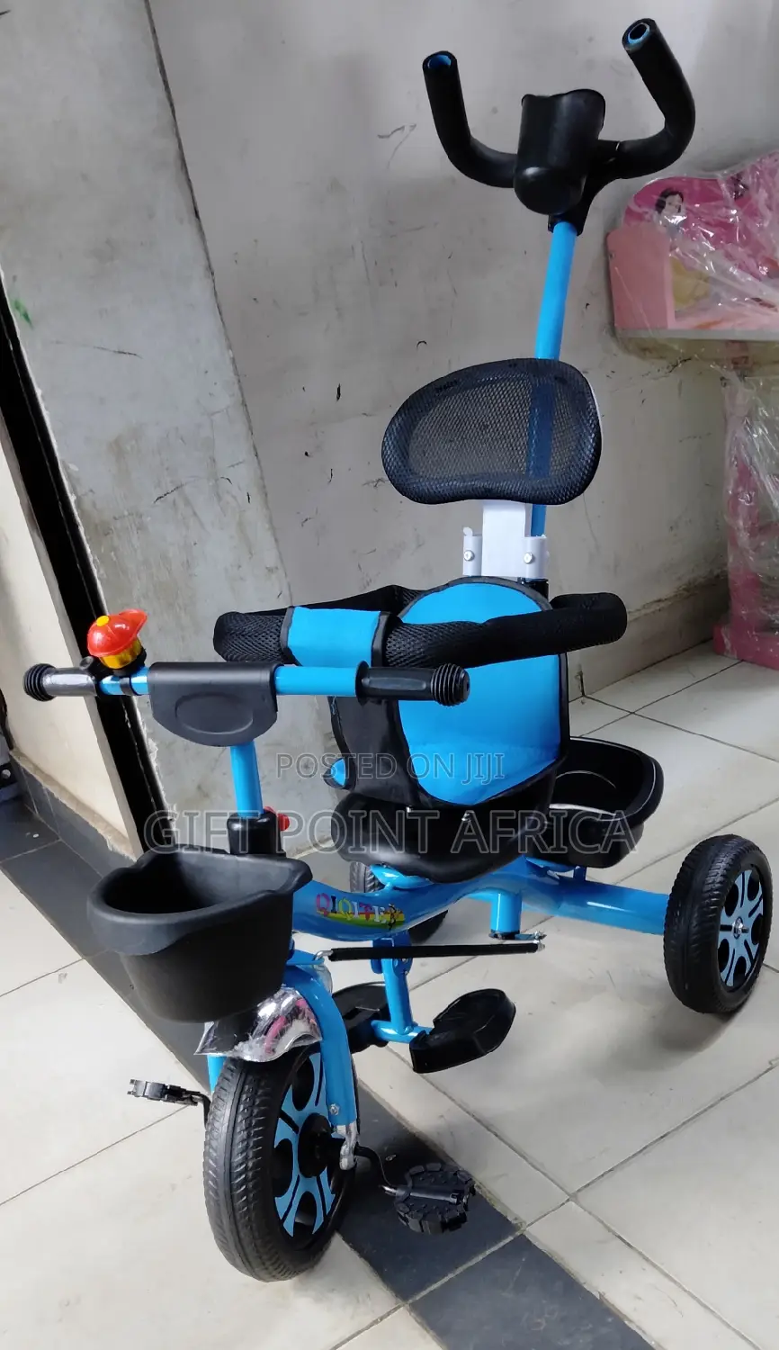 Blue Push Handle Kids Triacycle