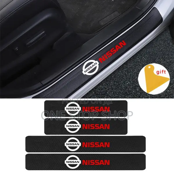 4pc Nissan Carbon Scratch Door Stickers Protector