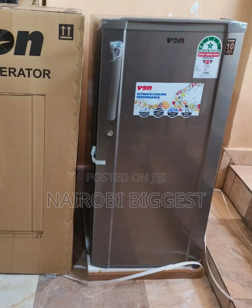 ✓Original Von Von,Vars-23dhs Single Door Fridge 185l 000