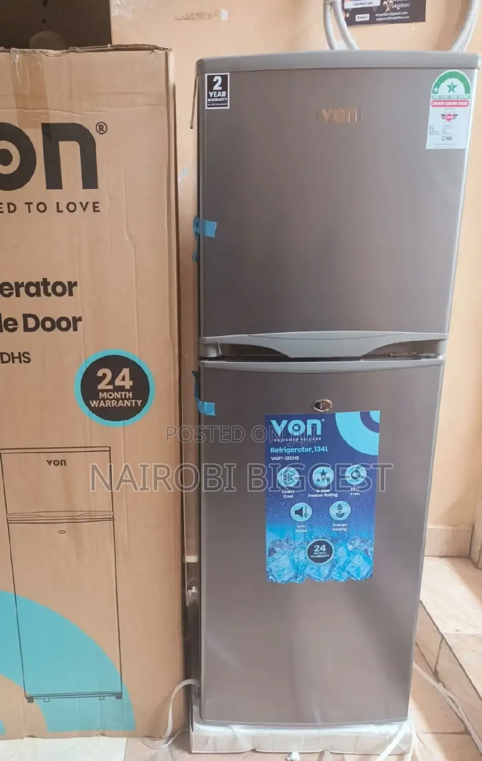 Brand New Von 138 Litres Double Door Refrigerator
