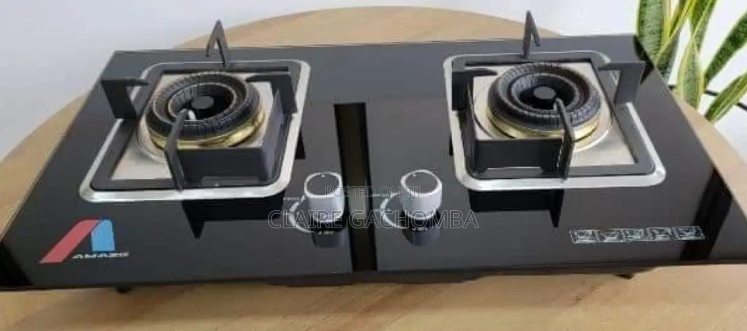 Black 2 Burner Amaze Inbuilt Glass Hob Cooker