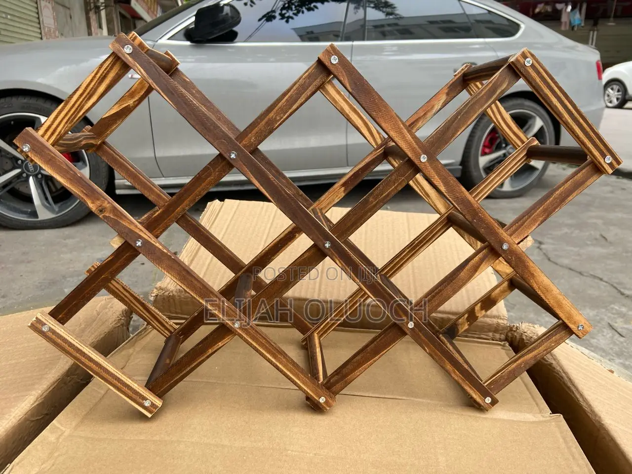 Foldable 10 Slot Wooden Wine Bottle Rack