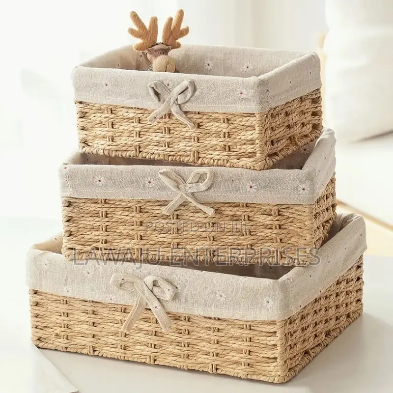 Beige Wooven Basket