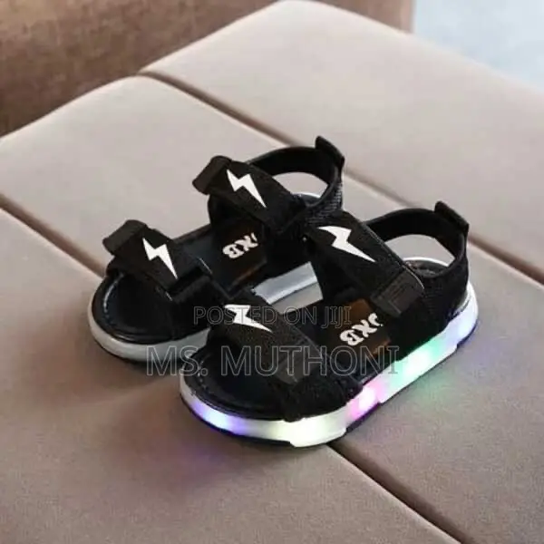 Boys Open Led Shoes Black/Grey