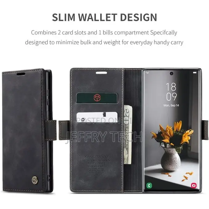 Wallet Case Cover for Samsung Galaxy S23 Ultra (Purple, Cas