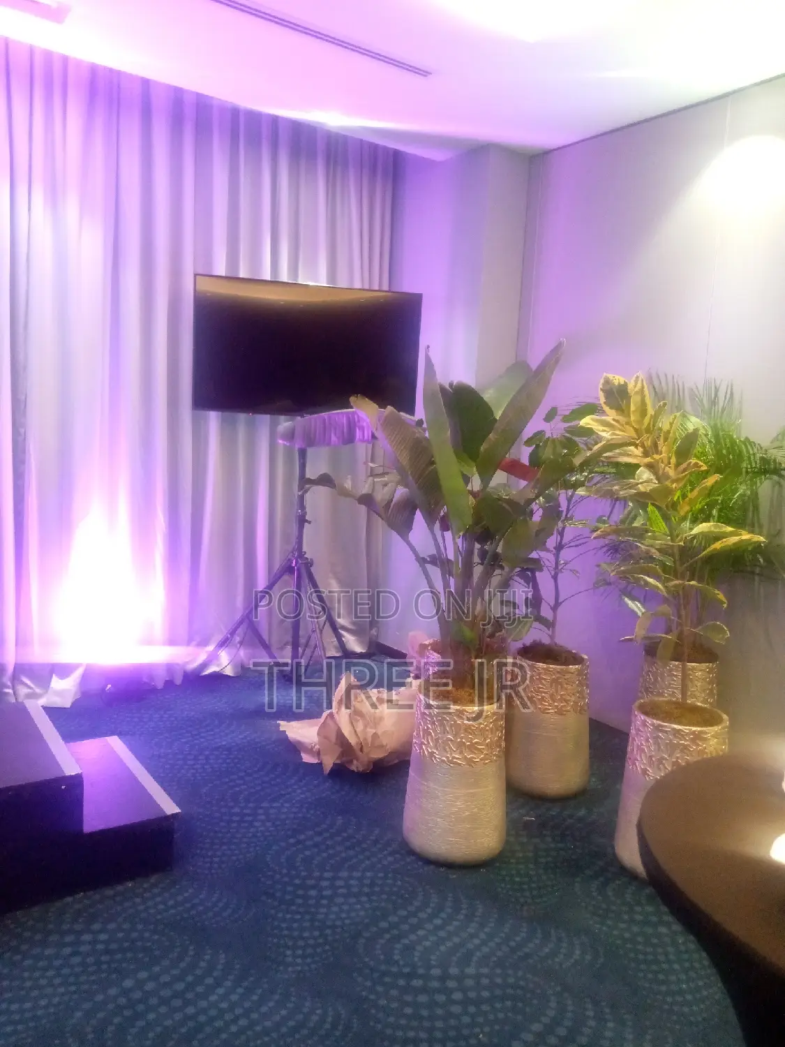Great Tv Screen for Hire Set Up in a Cocktail Dinner