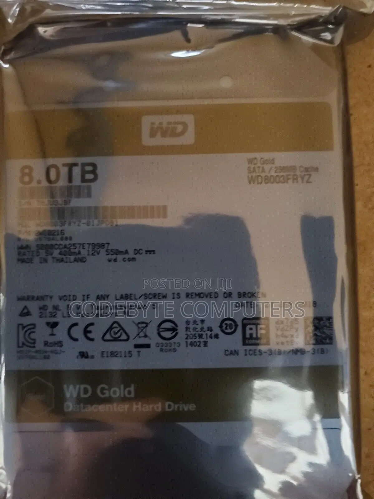 WD Gold Enterprise Class Hard Drive 8TB, 256MB, 7200rpm - WD