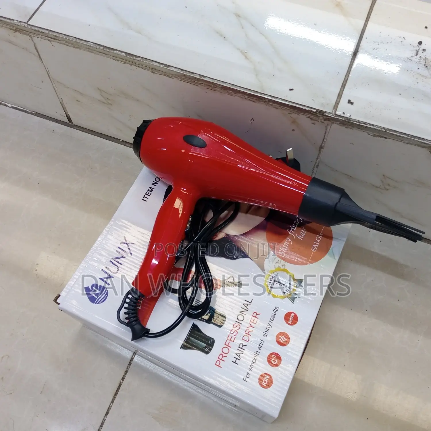 Heavy Duty Nunix Blow Dry Hair Dryer - Red - HD01