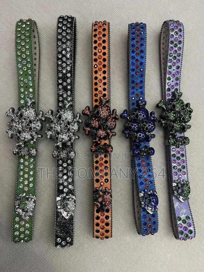 Iced Gold and Silver Skull Vintage Bb Simon Simone Belts
