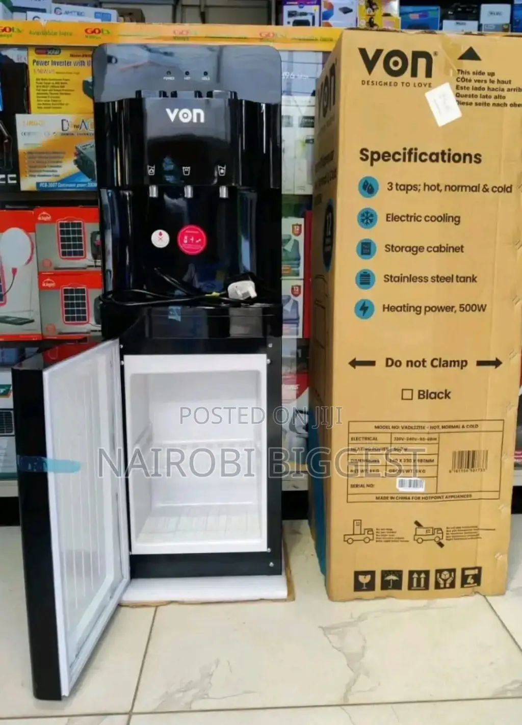 Von Black 3 Tops Water Dispenser