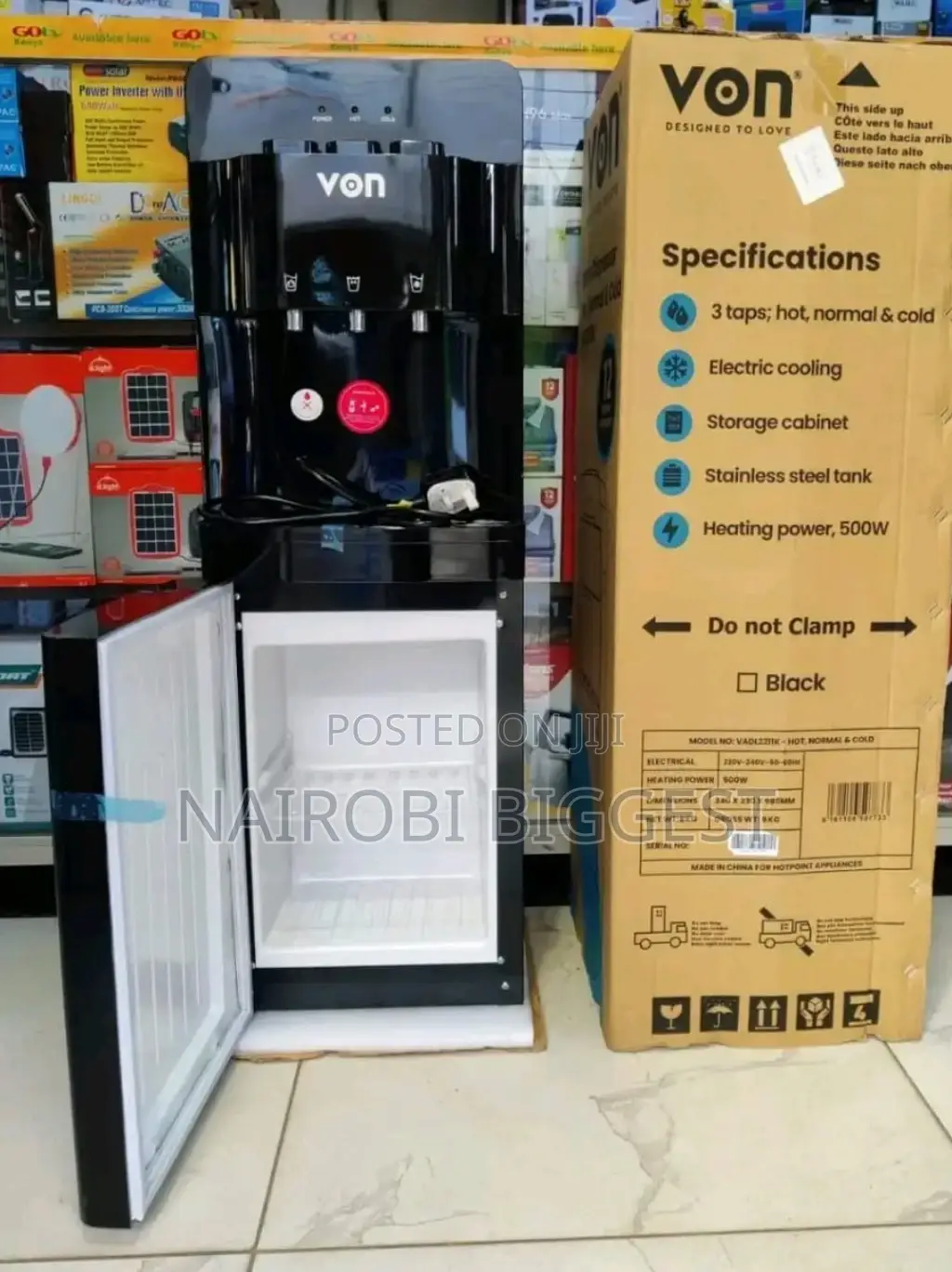 Amazing Brand New Von Black 3 Tops Water Dispenser