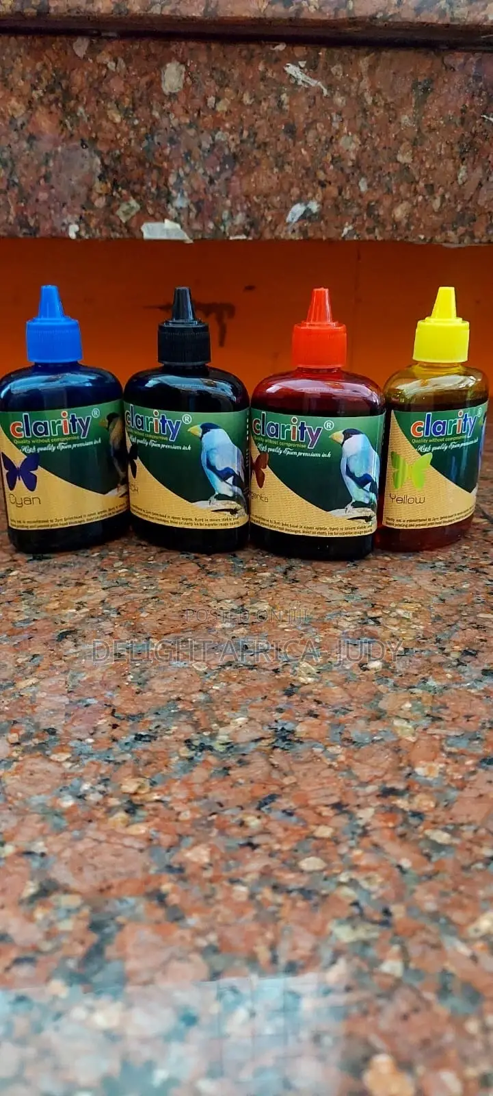 Cyan, Magenta, Yellow and Black Clarity Epson Printer Inks