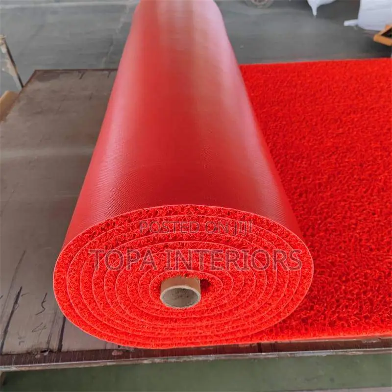 Outdoor Red PVC Spaghetti Antislip Coil Rubber Mats