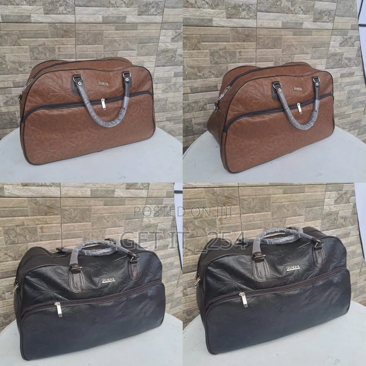 *Leather Travel Duffle Bag*
*Size: 48*23*34cm
