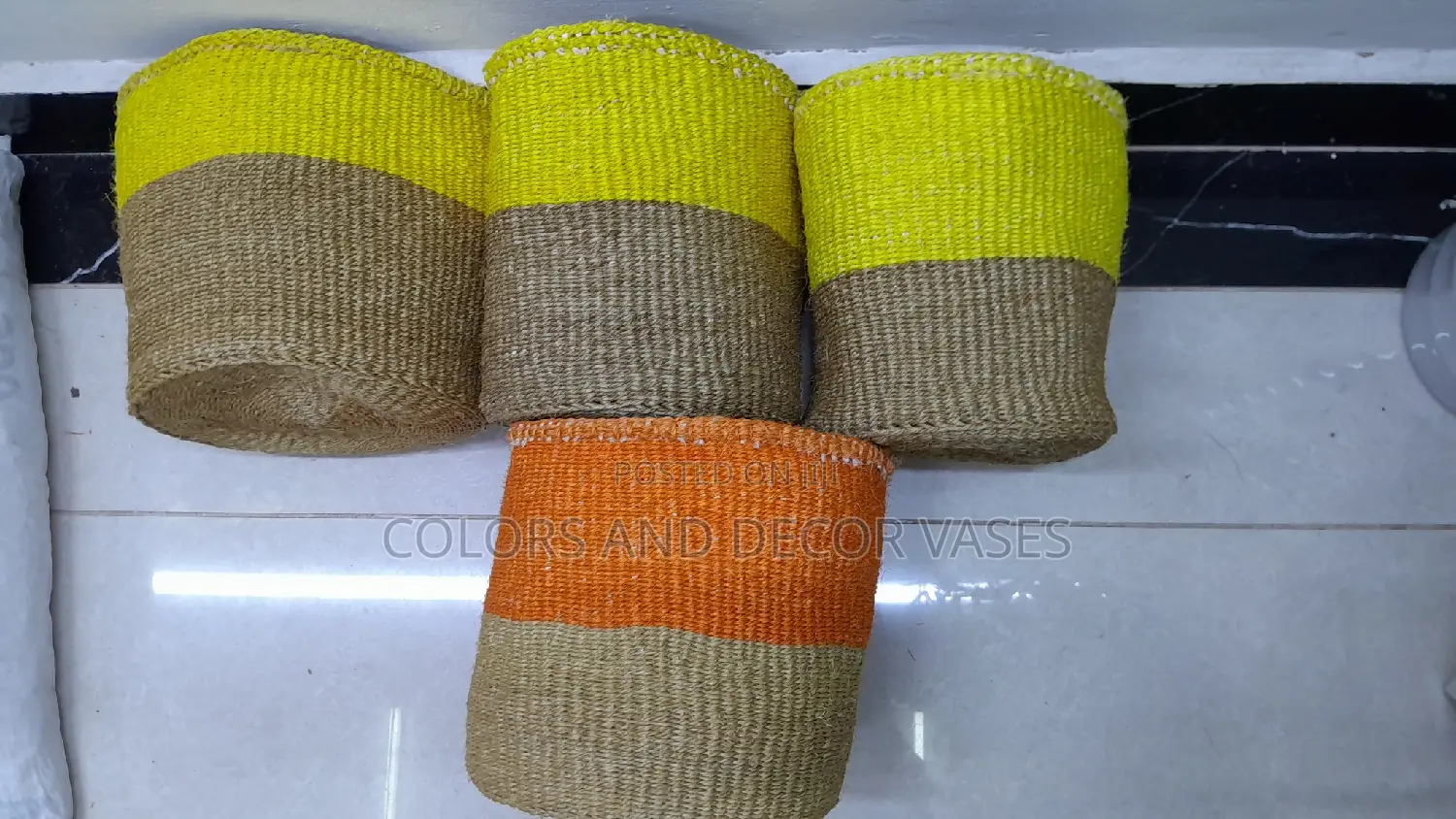 Colored Handmade Sisal Baskets