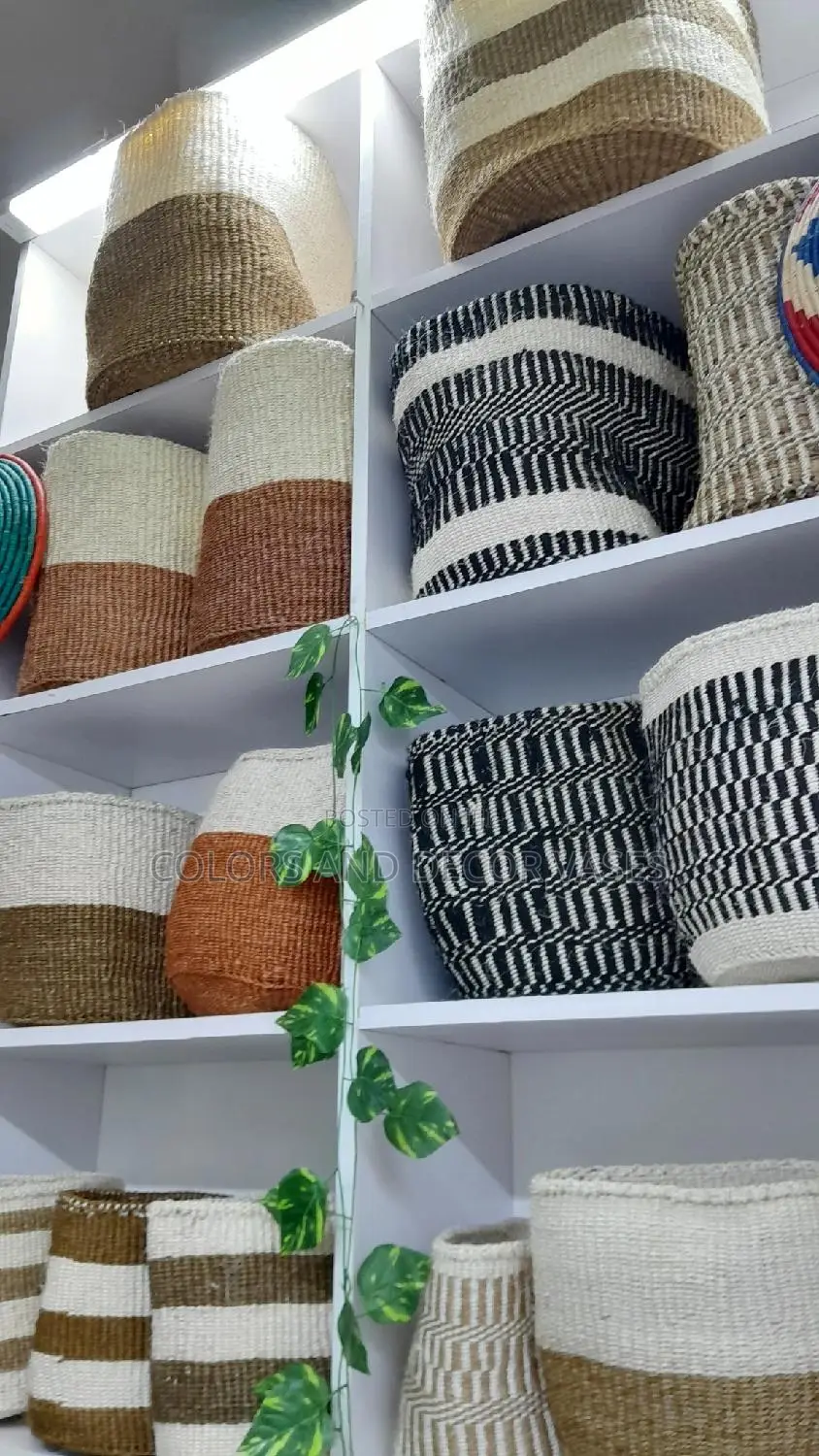 Brown White Black Baskets Handmade