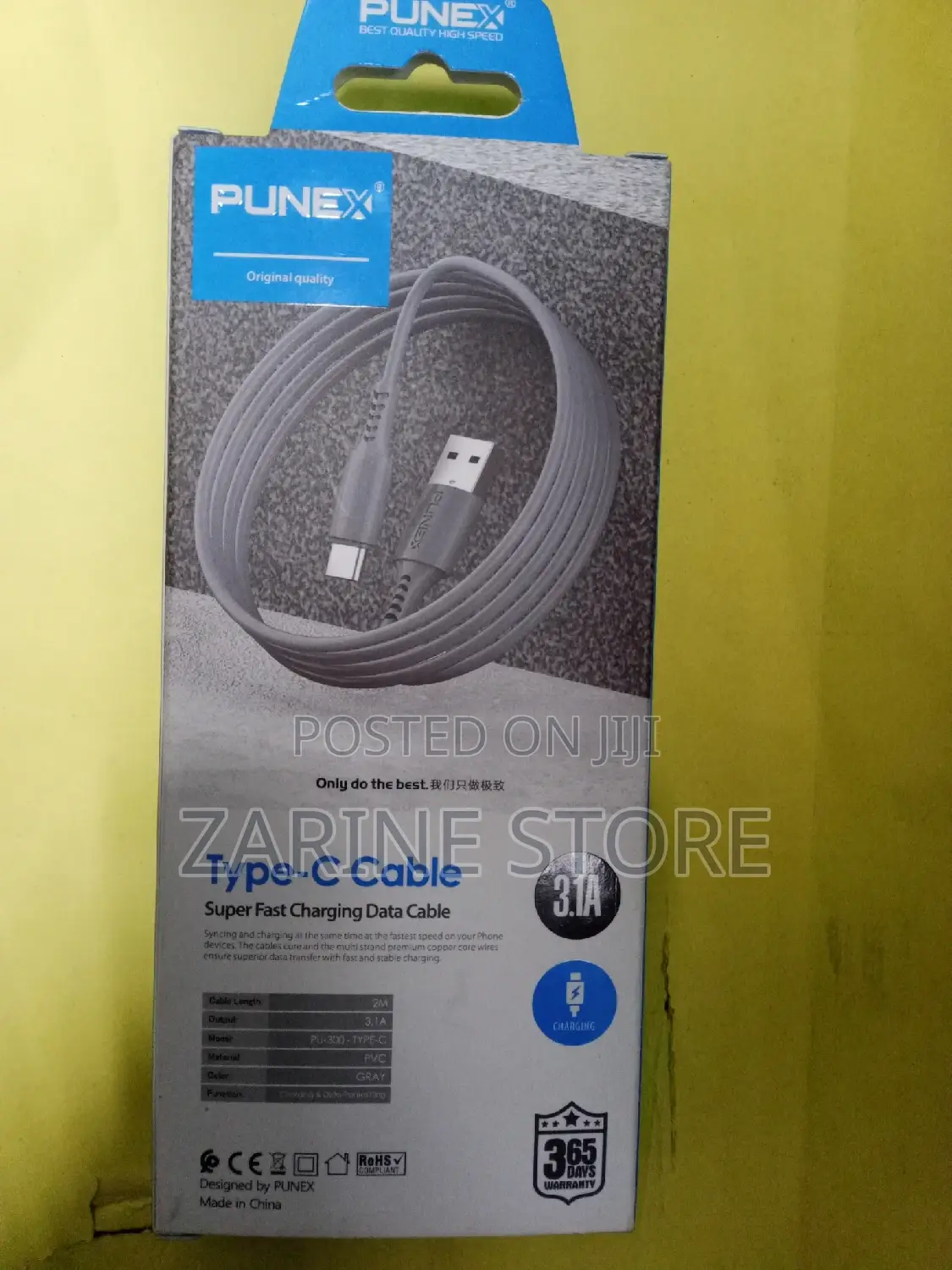 Type C Cable Fast Charging 2metres Punex Pu-300