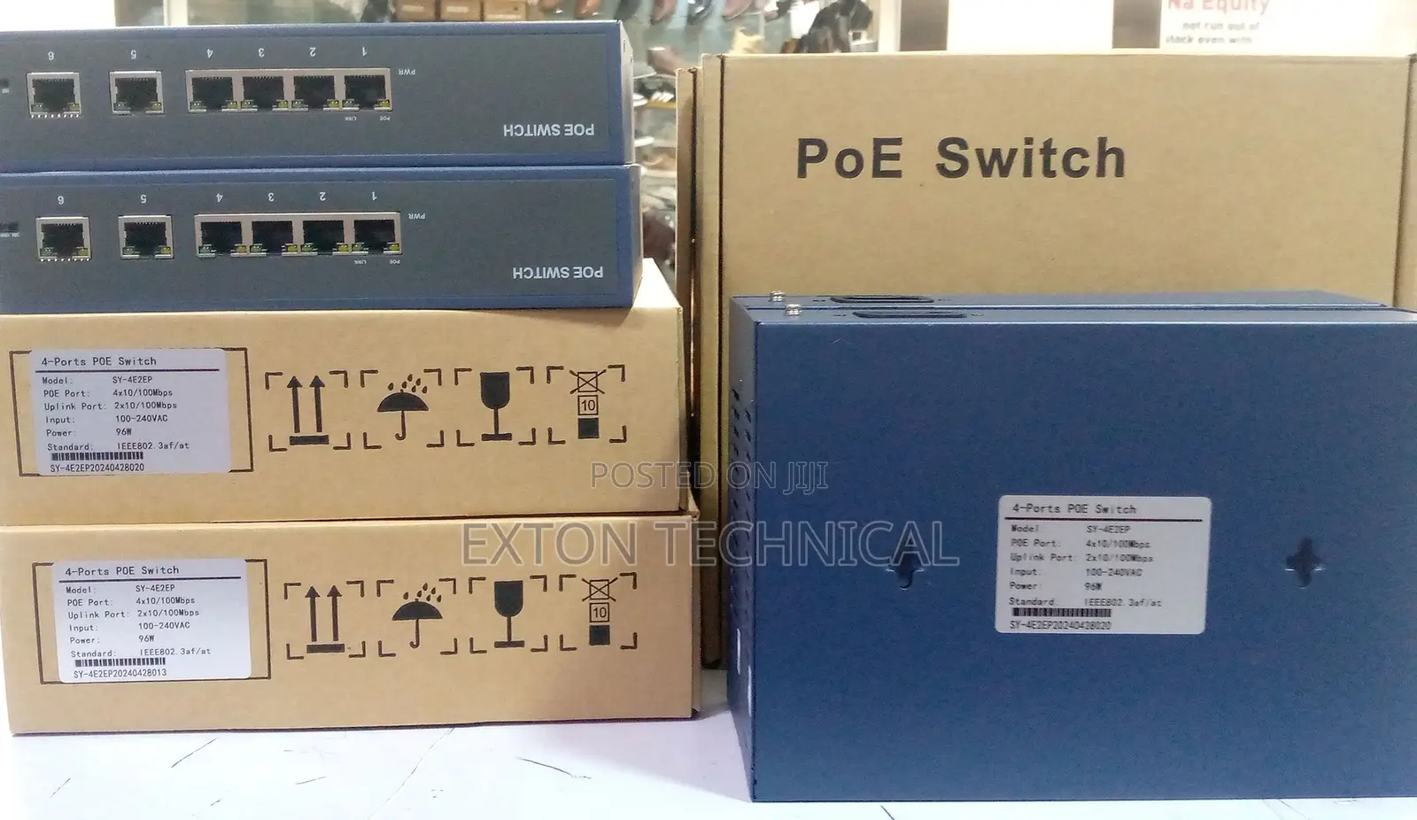 4 Port Poe Switch With 2 Uplink Port 100-240vac Input