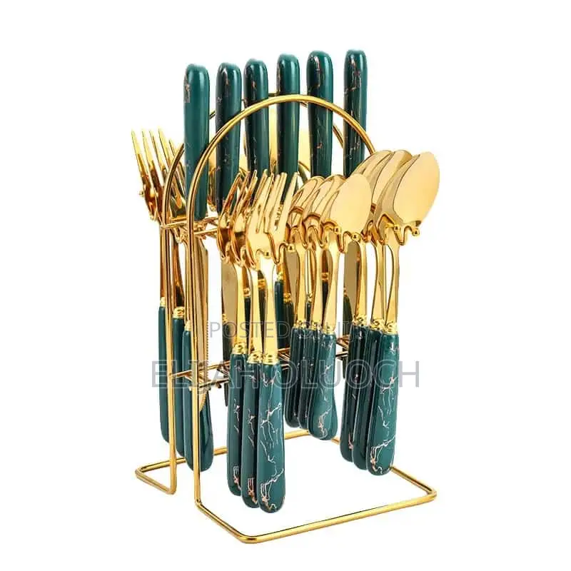 *24 Pc's High-Quality Cutlery Set With Stand