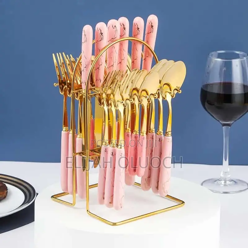 *24 Pc's High-Quality Cutlery Set With Stand