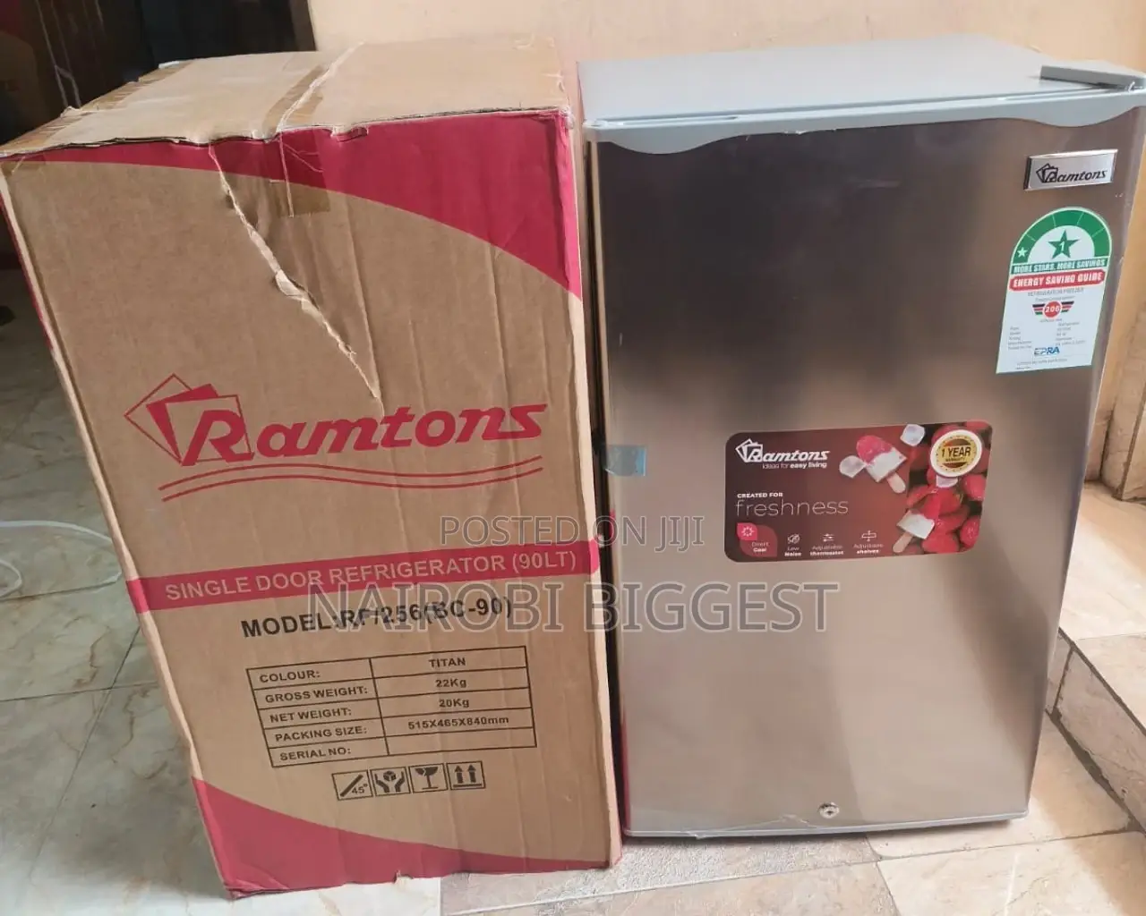 Ramtons Rf/256 1 Door Refrigerator 90l