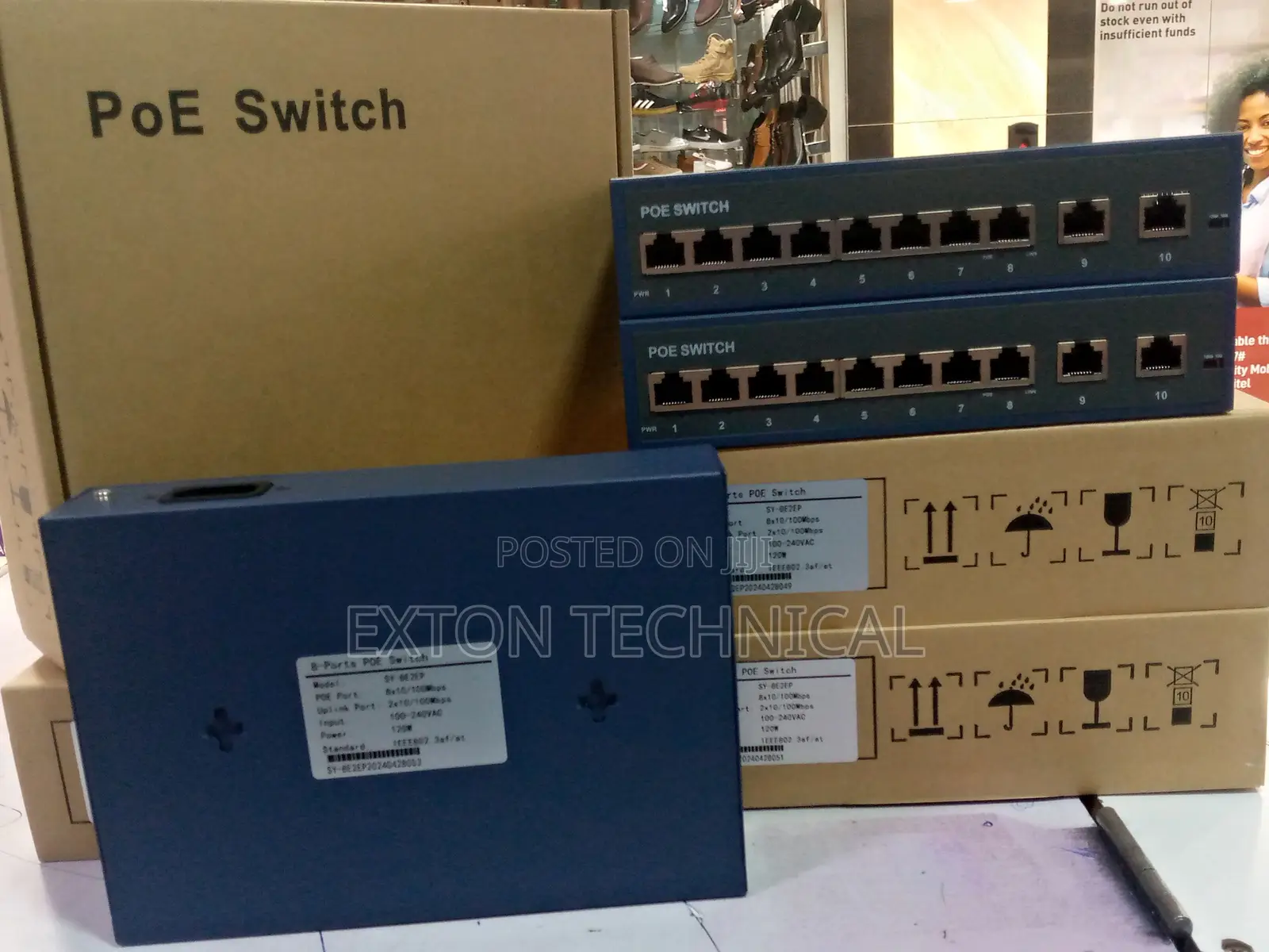120w Power Unmanaged 8 Port Poe Switch With 2 Uplinks Port