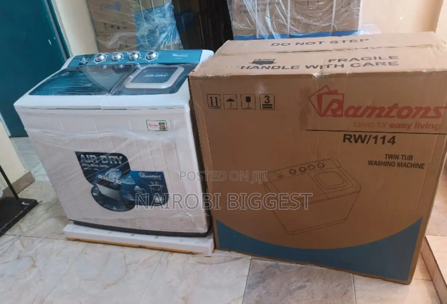 Ramtons 12kg Gross Twin Tub Washer-white Grey