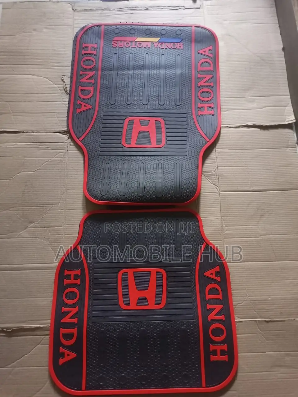 Honda Floor Mats-Car Floor Mats Branded Hondared Black