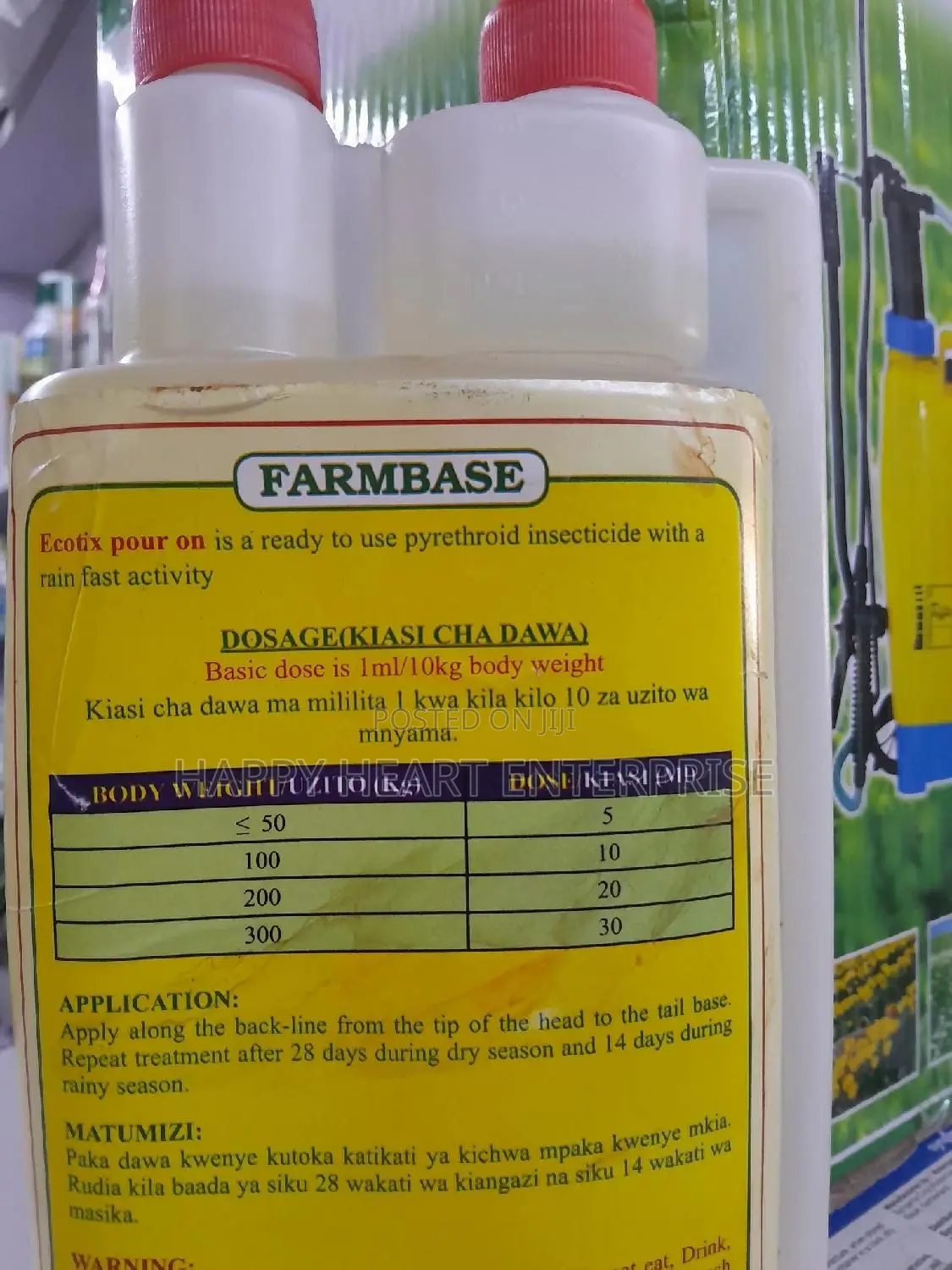 Ecotix Pour on Acaricides for All Cattles 1litre