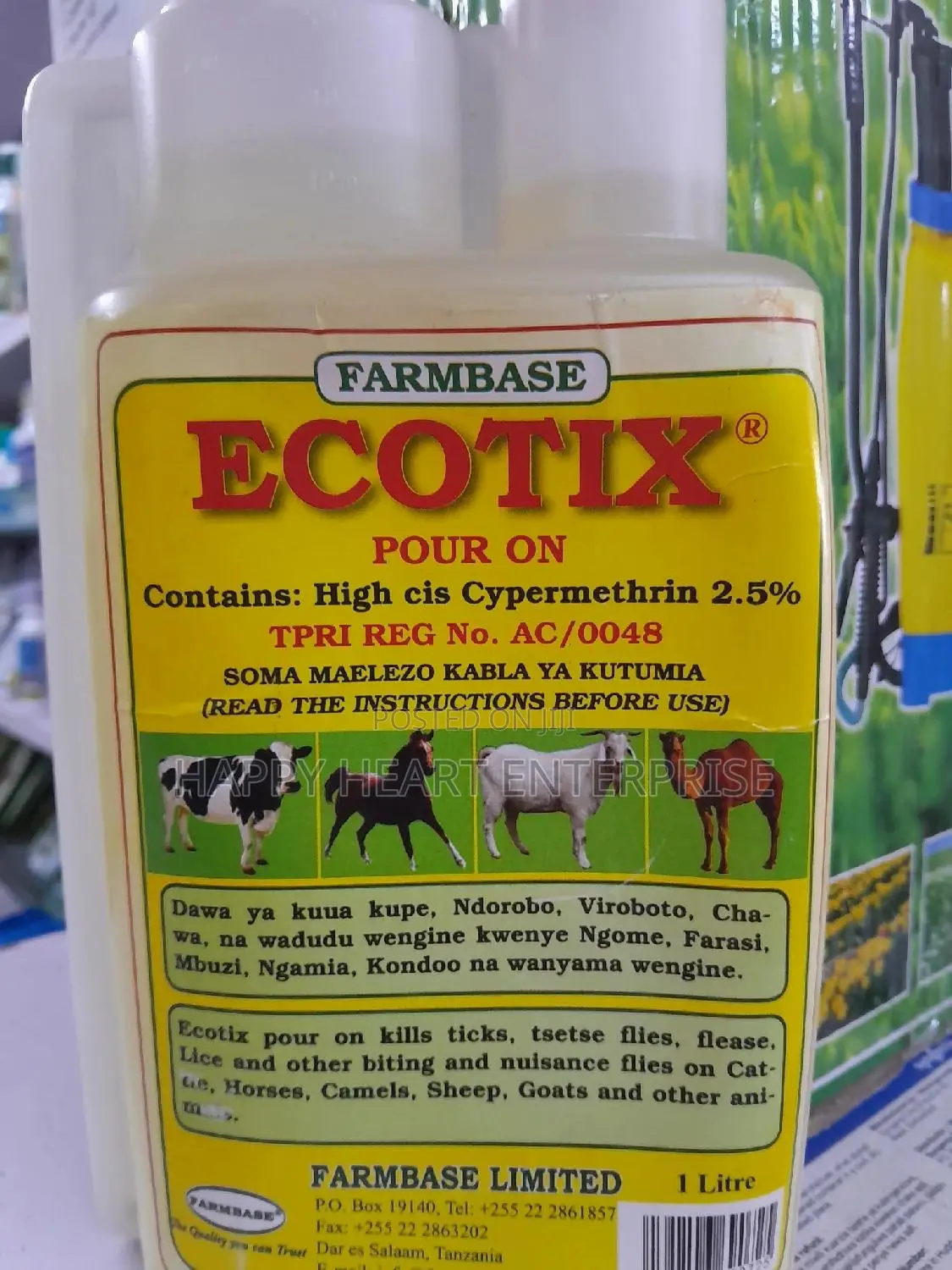 Ecotix Pour on Acaricides for All Cattles 1litre