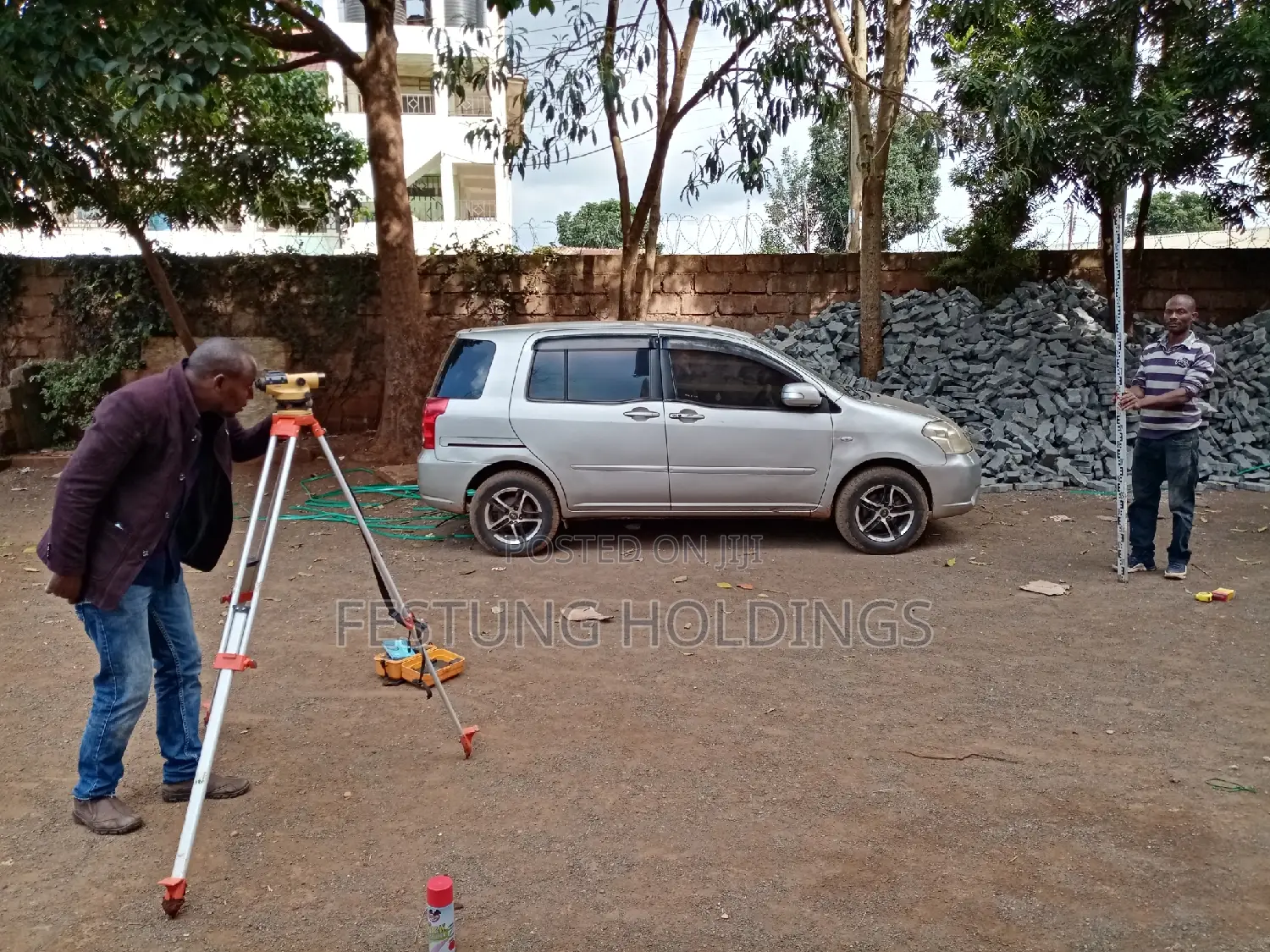 Survey Levels and Cabros Laying