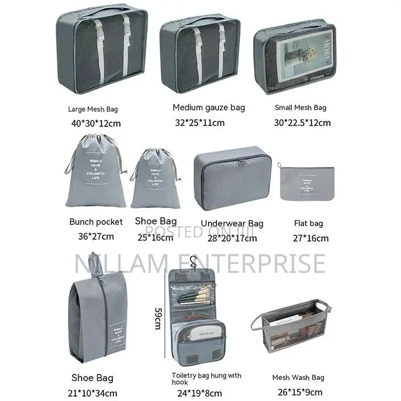 9pcs Luggage Travel Organizers for Suitcase