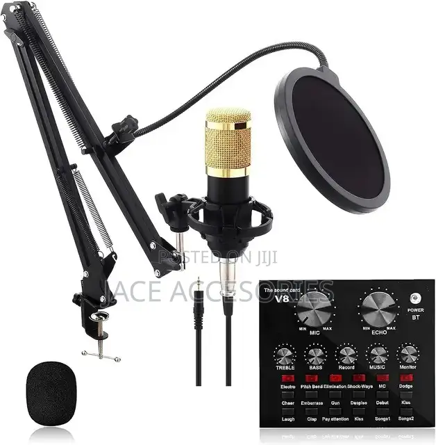 Bm800 Microphone Condenser Kit With V8 Soundcard