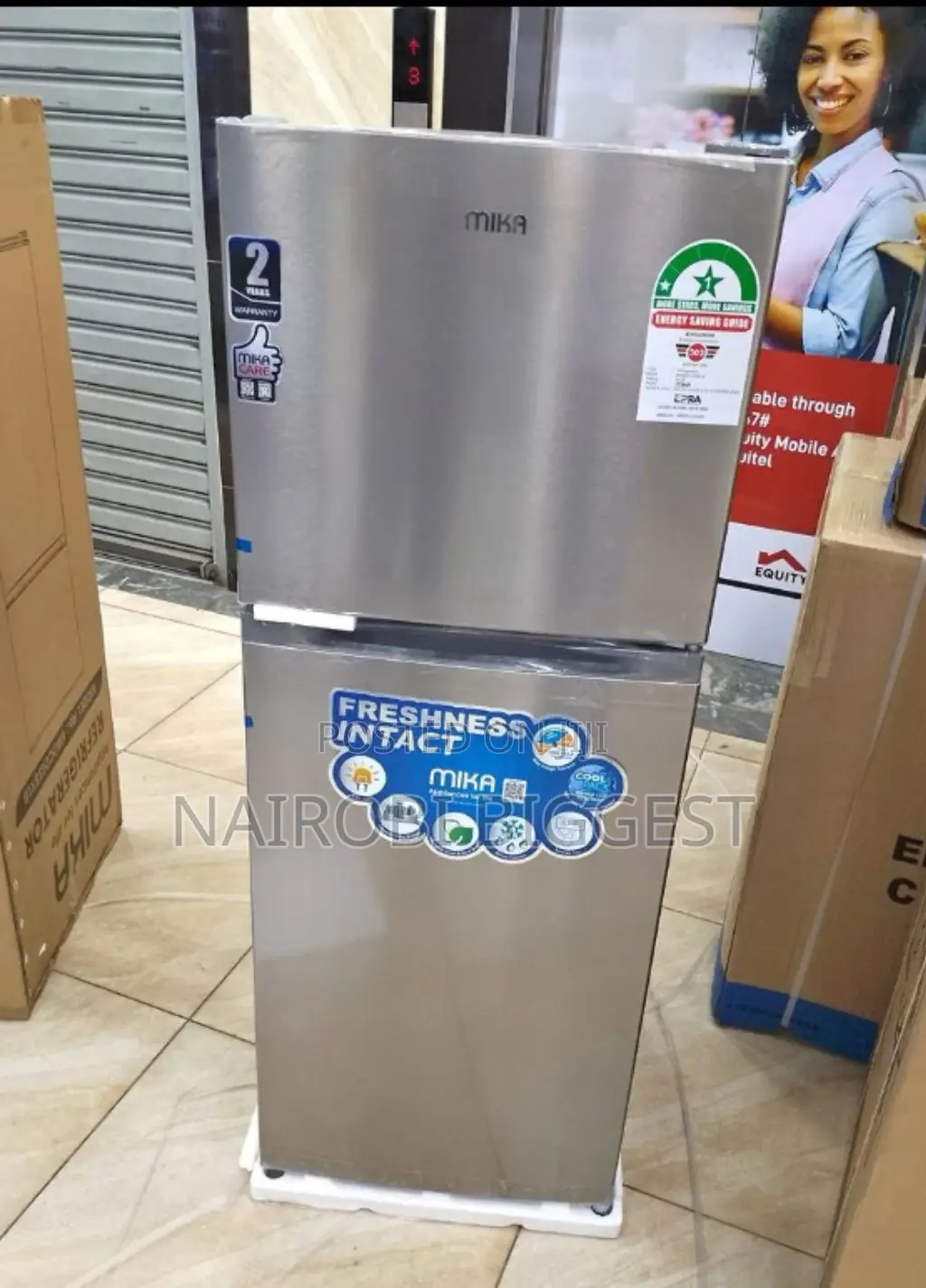 Quality Silver Inox Mika 138 Liters Double Door Fridge