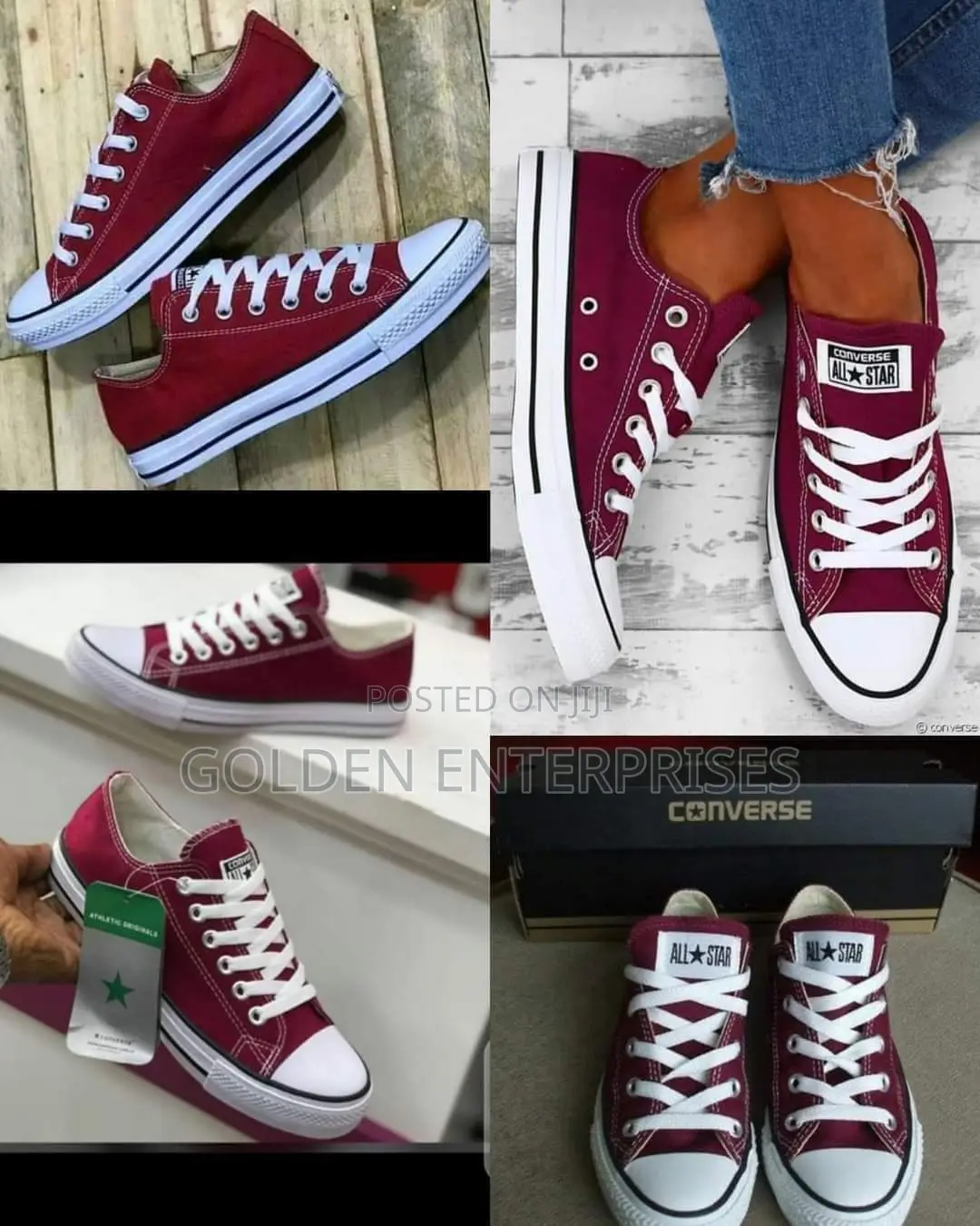 Maroon Low Cut Converse 36-45