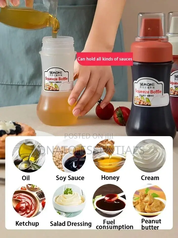 5 Hole Sauce Squeeze Bottle Condiment Dispenser for Kitchen