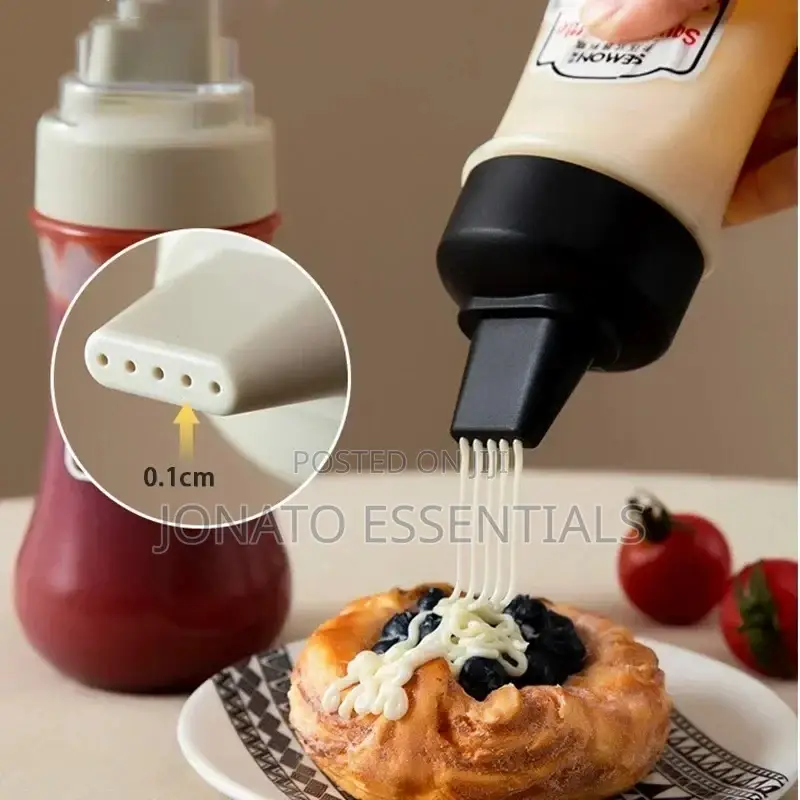 5 Hole Sauce Squeeze Bottle Condiment Dispenser for Kitchen