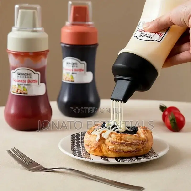 5 Hole Sauce Squeeze Bottle Condiment Dispenser for Kitchen