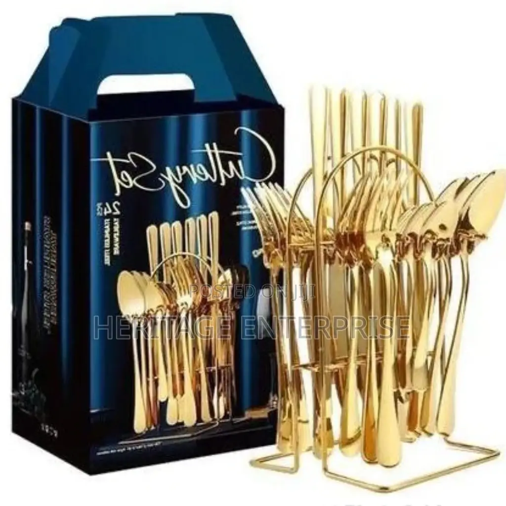 Spoon Fork 24 PCS Golden,