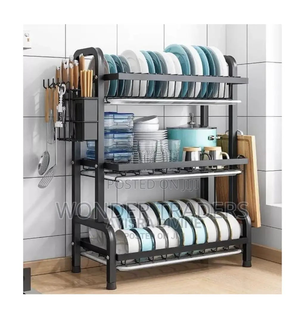 Heavy Duty 3 Tier Dish Rack With Cutlery Holder